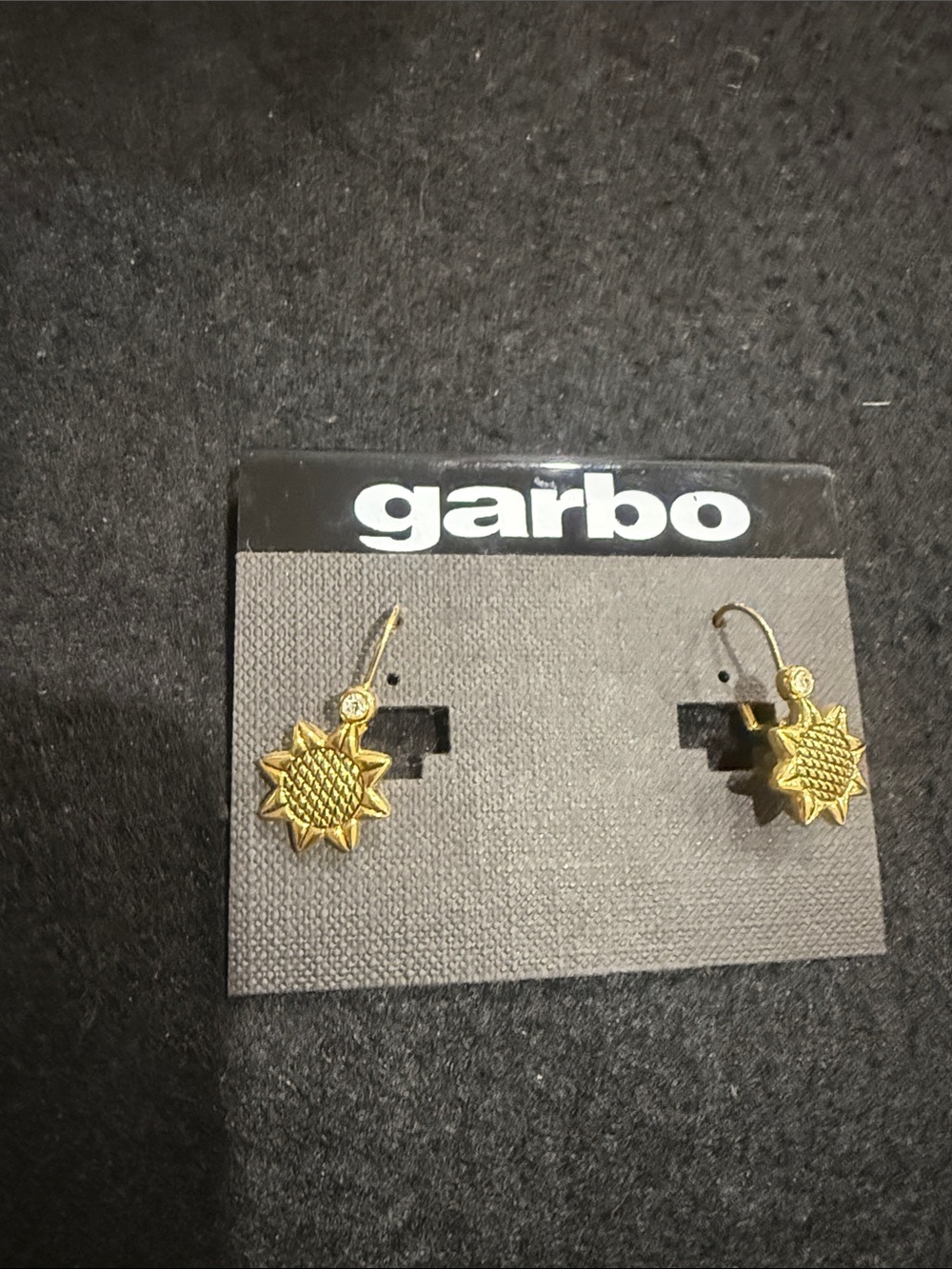 Garbo Gold Sunburst Dangle Earrings